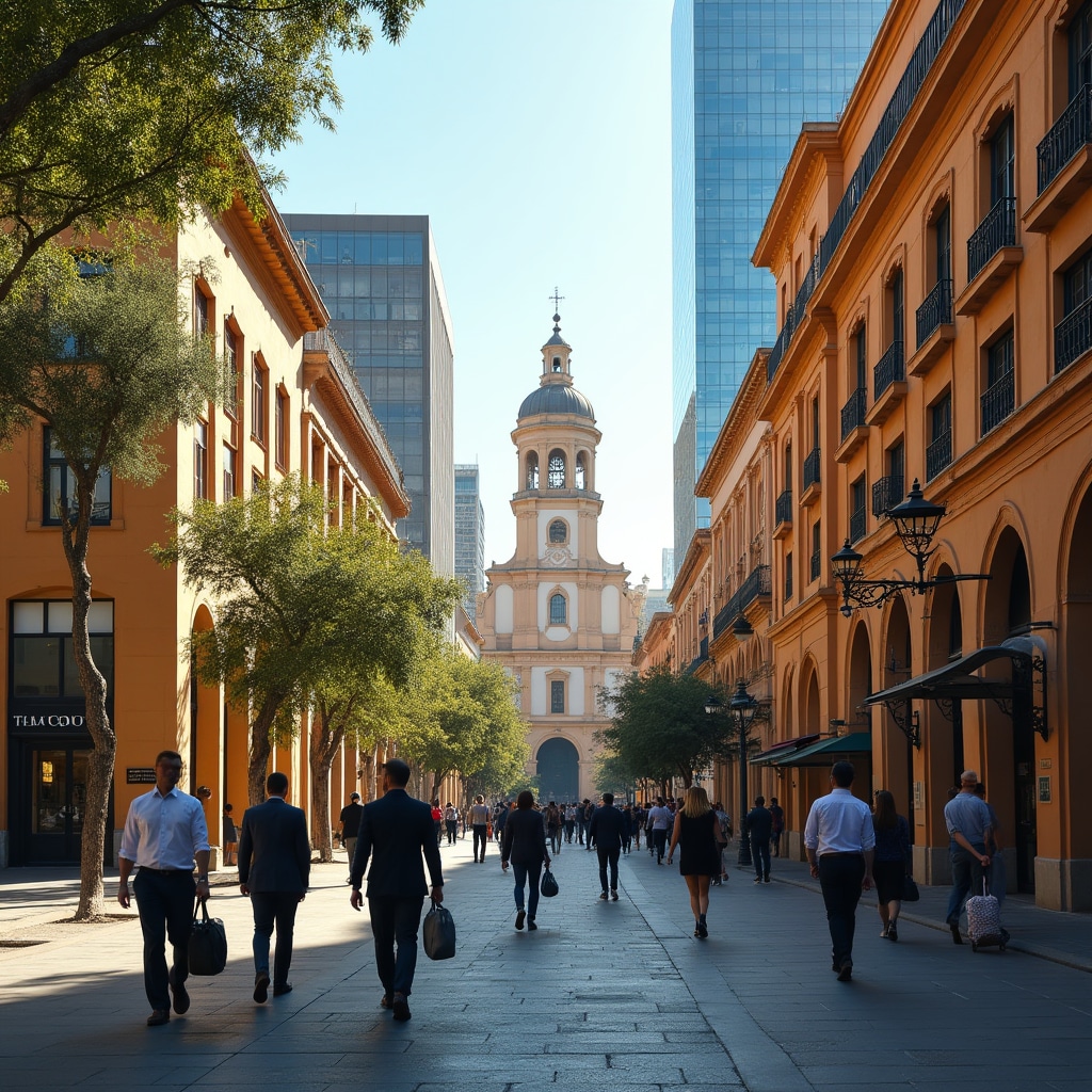 Córdoba city center with colonial architecture and modern business district